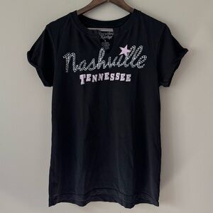 RECYCLED KARMA NASHVILLE TENNESSEE COUNTRY SONGS TEE BLACK SIZE SMALL EUC